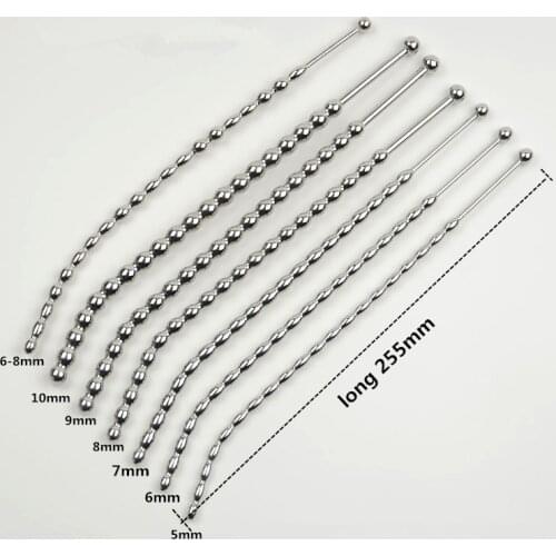 Stainless urethral dilators 255mm penis plug long sex toys for man urethra beads male stretches urethral sound sounding toys