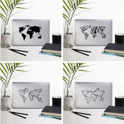 New Fashion World Map Laptop Sticker On Laptop Decals For Laptop Skin Notebook Sticker Decoration