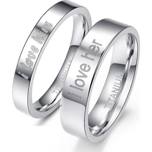 Nuncad Classic Silver Color Stainless Steel Couple Rings Wedding Bands Polished Titanium Woman Men Ring Best Jewelry Gift