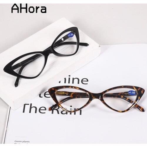 Ahora Fashion Cat Eyes Reading Glasses Ultalight Small Frame Clear Lens Presbyopic Eyeglasses For Women&Men With +1.0to+4.0