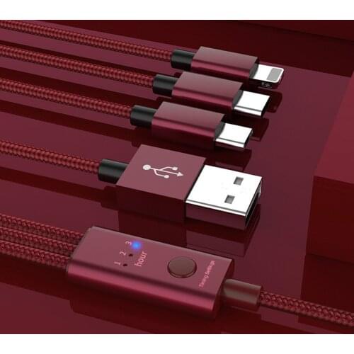 Wholesale freeshipping Hot Sale 1.0M-1.5M Cell phone 3 in 1 braided charger micro type-c IOS Usb cable quick fast charger cable