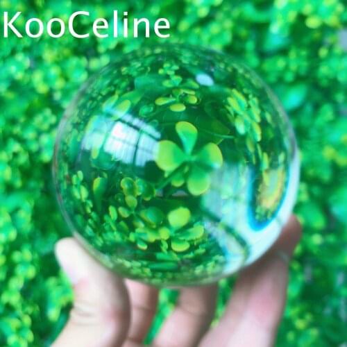Melting Glass Clear Quartz Magic Sphere Energy Ball Reiki Stone Home Office Aquarium Decoration Accessories Gemstone