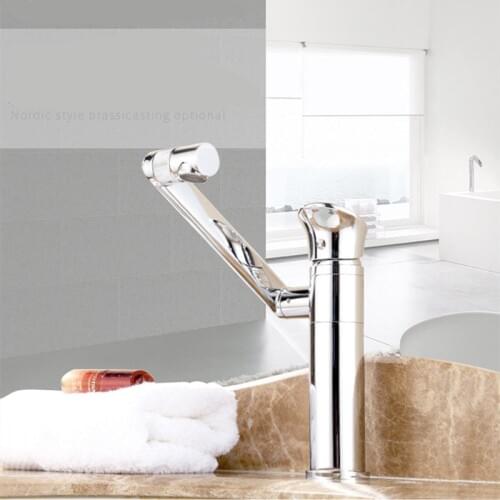 Basin Faucets Single Handle Chrome Brass rotation Faucet Hot and Cold Water Sink Faucet Mixer Tap Bathroom Faucet Lavatory Mixer