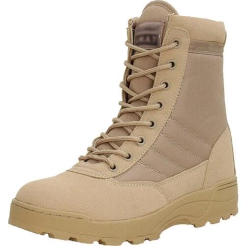 SWAT Us Military Leather Combat Boots for Men Summer Breathable Combat Bot Infantry Tactical Boots Army Bots Outdoor Work Shoes