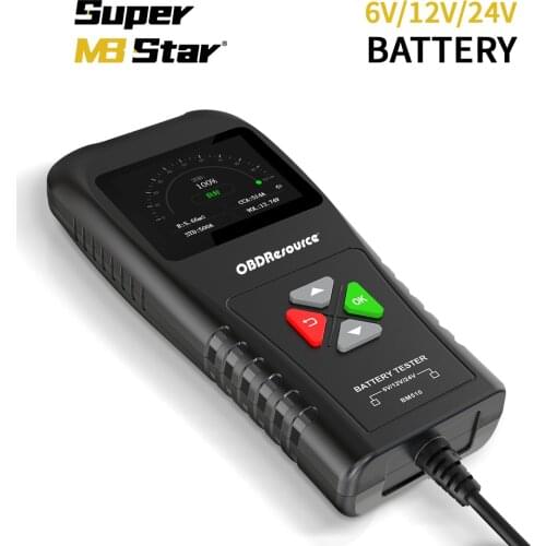 Car Battery Tester BM510 With Screen 6V 12V 24V Truck Motorcycle Reversible Access Clip Charging Test Tool Voltage Detector