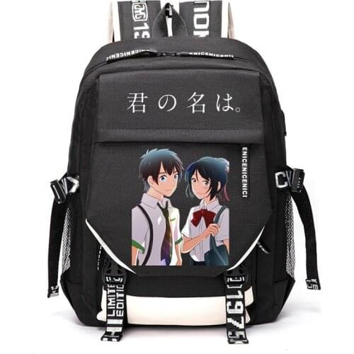 Your Name Kimi no na wa Tachibana Taki Miyamizu Mitsuha Outdoor Travel Rucksack Casual Schoolbag Student Backpacks