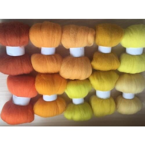 WFPFBEC 70s home diy wool fiber for felting 100% wool roving merino 5g/bag 10colors