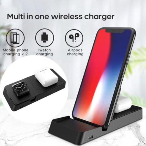 1PC Dual 10W Wireless Charger Foldable 3 in 1 Wireless Charging For iPhone12/12 Pro Samsung For Apple Watch AirPods Pro