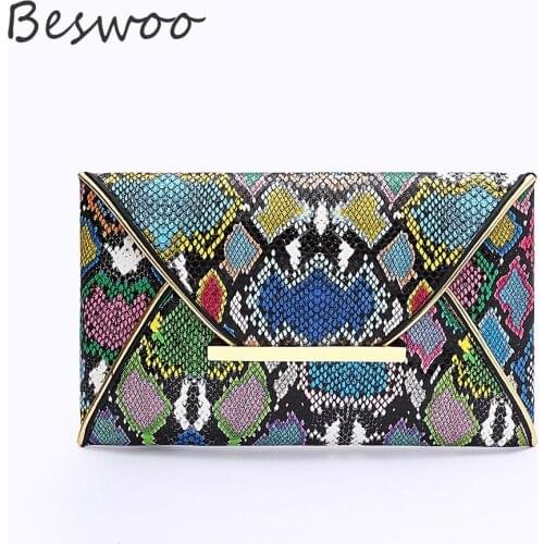 Fashionable 2021 Handbags for Women PU Leather Trending All-matching Ladies Envelope Bag Serpentine Hasp Womens Wallet Clutch