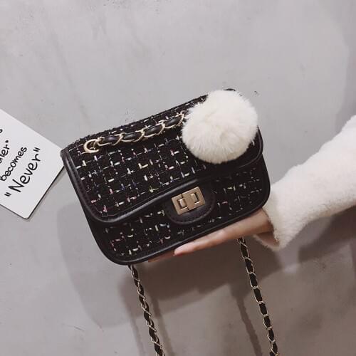 Compilation of womens shoulder bag imitation rabbit hair ball ornaments high quality Messenger bag woolen fashion 2019 discount