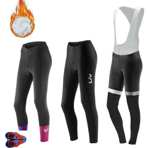 Womens Winter thermal Fleece Cycling Long Pants 9d Gel Pad Bike Bicycle Trousers Long Culotte Ciclismo Women Cycling Wear