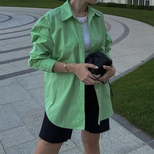 ZXQJ Women 2020 Fashion Oversized Cotton Blouses Vintage Long Sleeve Button-up Female Shirts Blusas Chic Tops