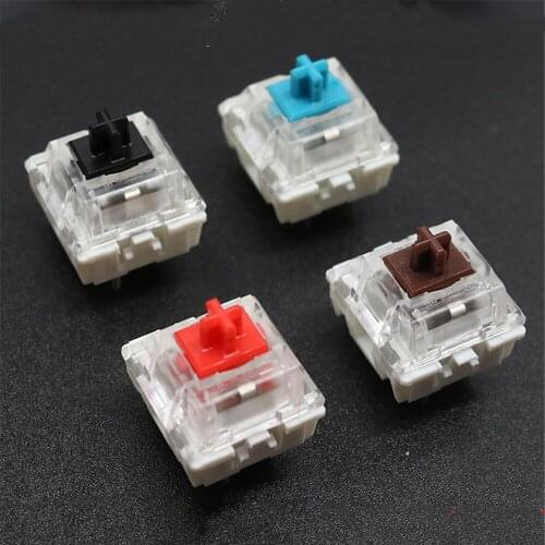 100pcs mechanical keyboard black blue brown red key switch for CIY Sockets SMD 3pin Thin pins Compatible with MX switch