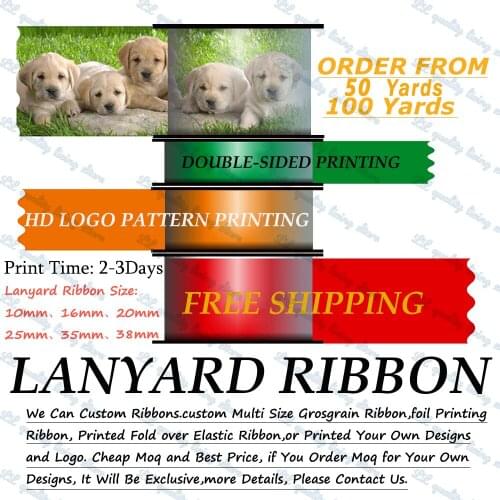 50/100 Yards Custom Lanyard Ribbon Double Printed Lanyard Badge ID Lanyards/ Mobile Phone Rope/ Key Lanyard Neck Straps