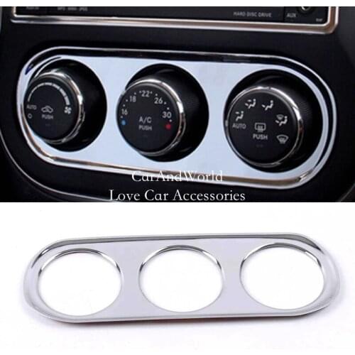 ABS Chrome Air Condition Switch Knob Middle Console Button Cover Trims For Jeep Compass 2011-2016 Car Inner Moulding Accessories