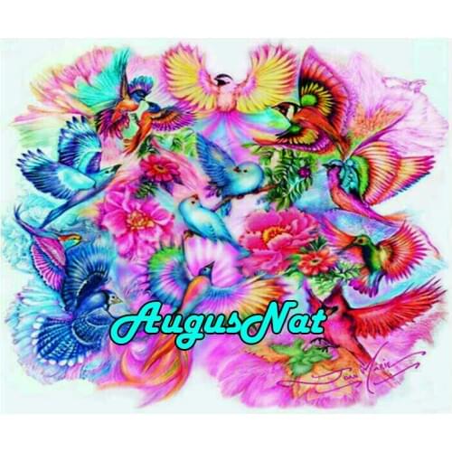 5d full round diamond painting flower birds diamant embroidery stitch florals canvas painting butterfly oil paint by numbers big