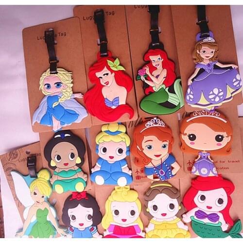 Anime Cute Disney Key Chain Princess Series Luggage Tag Snow Sophia Mermaid Frozen Keychain Small Pendant Keyring Gift Woman