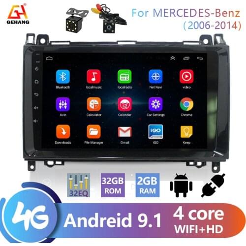 GEHANG Car bluetooth stereo receiver android auto 2din Navigation for Mercedes B200 AB Class W169 W209 W245