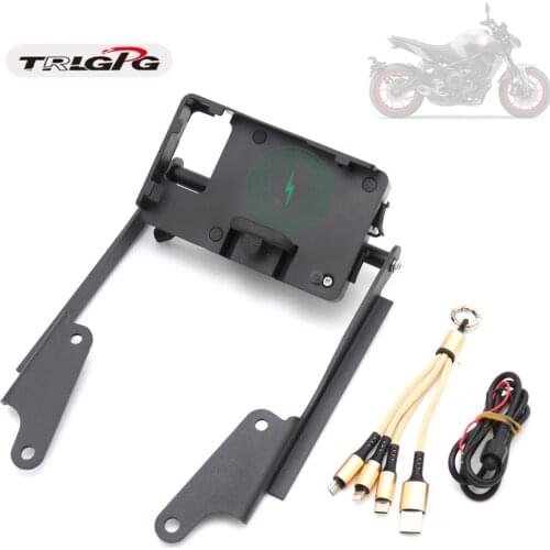 FOR YAMAHA TRACER 900 MT 09 FZ-09 2016 2017 Motorcycle Wireless Charger Fast Charge Mobile Phone Navigation Bracket 12MM
