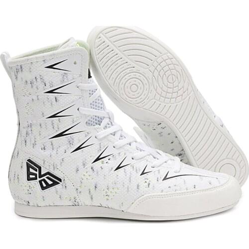 TaoBo Pro Kid Women Boxing Shoes Solid High Top Light Fighting Training Shoes Size 33 Rubber Outsole Breathable Wrestling Boots