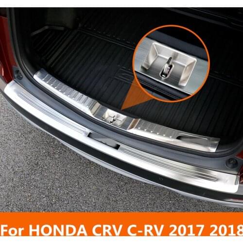 For HONDA CRV C-RV 2017-18 stainless steel Exterior Interior Rear Trunk Bumper Scuff Plate Door Sill decoration Auto Accessories