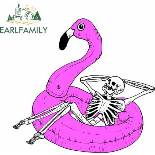 EARLFAMILY 13cm x 12.2cm For Flamingo Repair Car Sticker Custom Printing Decal Sunscreen Waterproof Vinyl Material Decoration