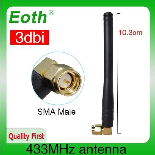 433MHz Antenna 3dbi lora SMA Male Connector folding 433 mhz antena 433m directional antenne wireless Receiver for Lorawan