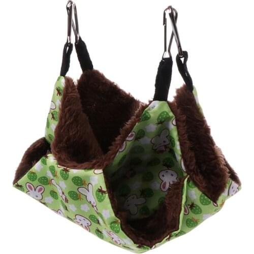 Pet Hammock Double-layer Plush Fleece Soft Winter Warm Hanging Nest Sleeping Bed Small Pets Hamster Squirrel Chinchilla Guinea
