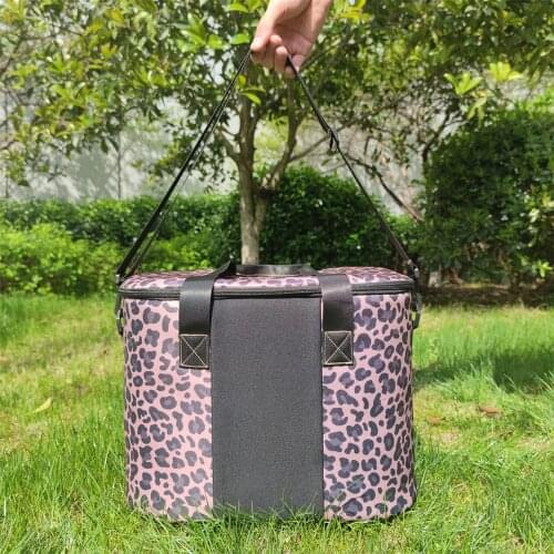 Insulated Cooler Bag Large Capacity Tie Dye Leopard Portable Lunch Picnic Food Storage Shoulder Tote Travel Handbag