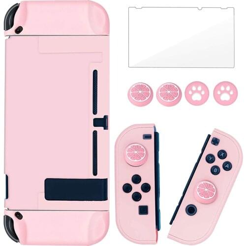 For Nintendo Switch Dockable Switch Protective Case Cover JoyCon Controllers with Glass Screen Protector, Anti-Scratch Shock-Ab