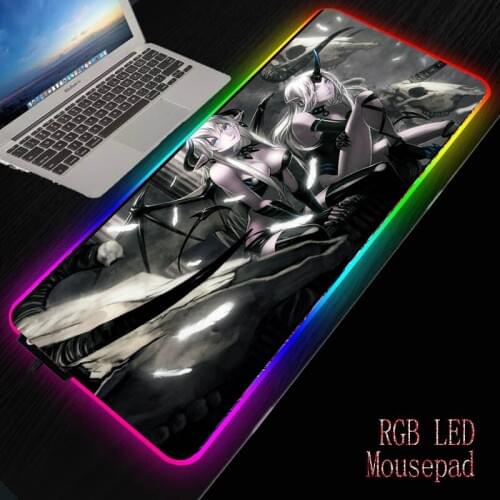 MRGBEST Anime Sexy Girl Big Breast Gaming Computer Mousepad RGB Backlit Mause Pad Large for Desk Keyboard LED Mice Mat