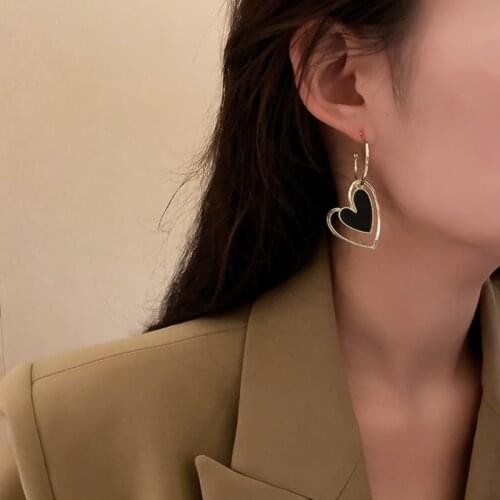 Summer new style personality creative double love pendant earrings luxury fashion casual banquet party earrings for women