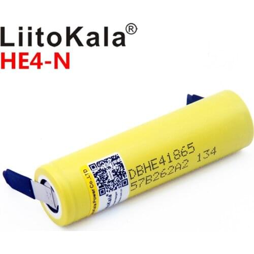 LiitoKala HE4 18650 2500mAh Li-lon Battery 18650 3.7V Power Rechargeable batteries Max 20A,35A discharge + Nickel sheet