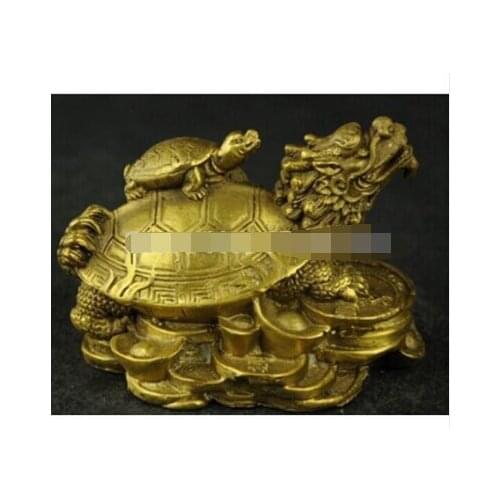 Copper Brass CHINESE crafts Asian 67110240 + + + de China trabajo hecho a mano de talla tortuga estatua Rare N60