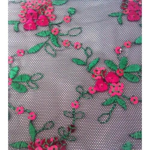 Fashion soft net cotton thread embroidery paillette lace fabric,fashion and luxurious design,soft touch feeling