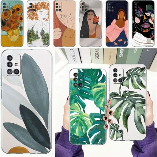 Soft Phone Case For Samsung Galaxy A51 A21s A71 A12 A31 A52 A41 A32 A02s A11 A72 A42 Clear Back Cover Funda Abstract Art Prints