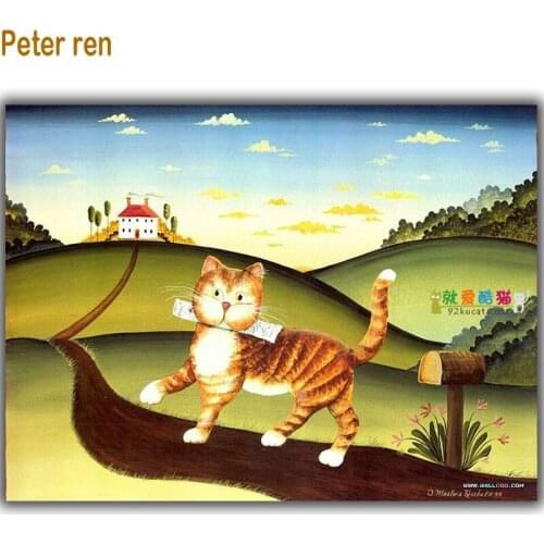 Diamond painting kit Diy Diamond embroidery Cat on the way home Diamond mosaic pasted Cross stitch Needlework Diamond pattern