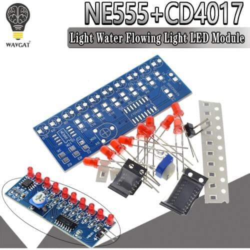Smart Electronics Kits NE555+CD4017 Light Water Flowing Light LED Module DIY Kit Learn electronic principles, childrens lab
