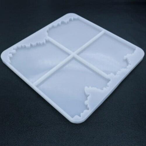 Irregular Edge Silicone Coaster Mold Sea Wave Shaped Mirror Epoxy Tool For DIY Jewelry Pendant Cup Coaster Pad Making