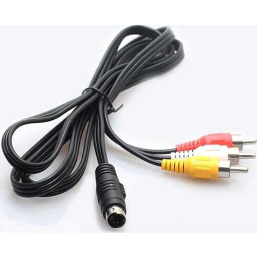 NinthQua 1pcs DIN 4pin S Terminal to 3AV Male to Male Audio Video Cable S-Video Male to RCA Female Signal Transmission Line