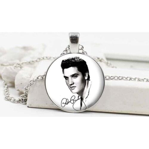 New classic Elvis portrait crystal glass pendant necklace accessories