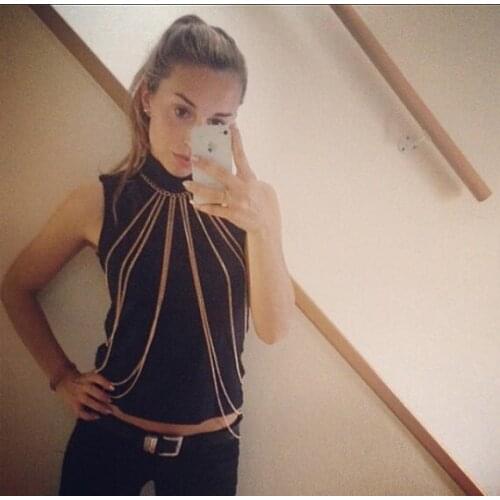 New Arrival Popular Retro Bikini Fashion Multi Gold Chains Sexy Body Jewelry Bodychain Necklace Jewelry Lots