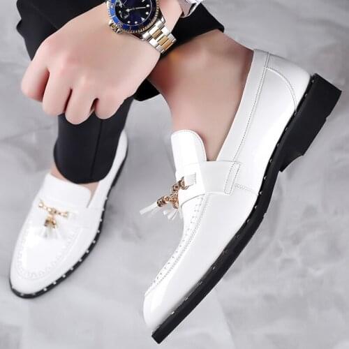 New Men Dress Shoes Fashion Outdoor Groom Wedding Shoes MenCasual comfortable breathable and soft Shoes black white 38-44