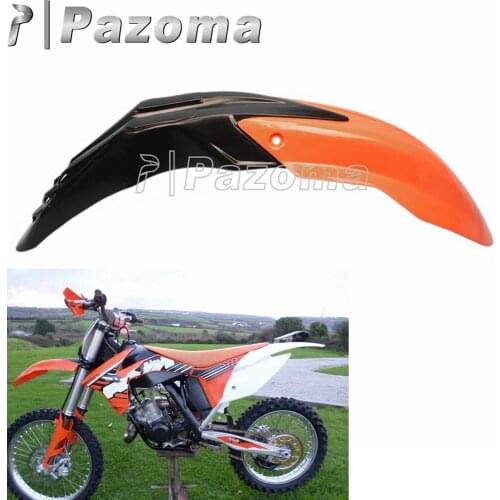 PAZOMA Black and Orange Dirt Bike Supermoto Universal Motorcycle Front Fnder For Honda XR 250 400