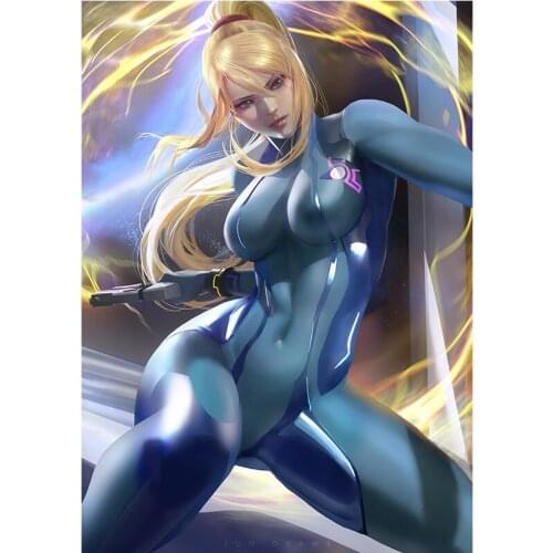 Samus Aran Canvas Art Poster Anime Game Space Warrior Print Custom HD Hanging Pictures Wall Painting for Living Room Bedroom