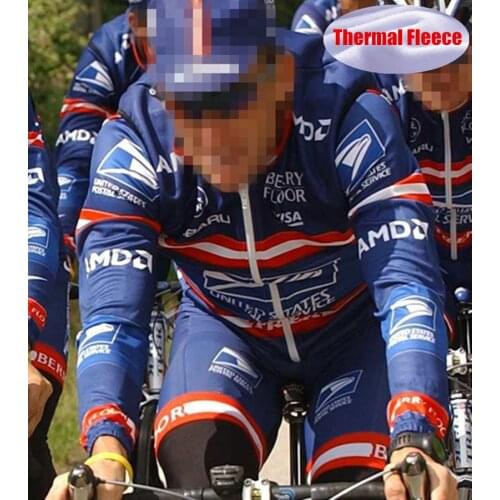 The United States postal service Long Sleeve Thermal Fleece Cycling Jersey Men Winter Bike Racing Clothes cycling jacket