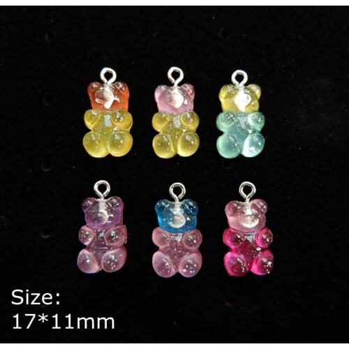 Gummy bear Charms Pendants Resin flat back cabochon for jewelry making bracelets necklace earrings Accessories