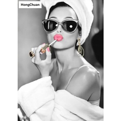 Sexy Beautiful Woman 5D Square/Round Diamond Embroidery Art Mosaic Cross Diamond Painting Home Decoration Mural New Year Gift