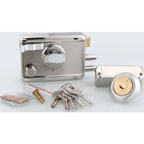 Professional Exterior Door Lock Security Anti-theft Lock Multiple Insurance Wood Gate Lock for Furniture Hardware Living Safety