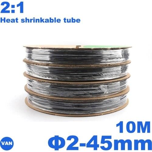 10Meter Transparent Clear Heat Shrink Tube Shrinkable Tubing Sleeving Wrap Wire kits 2:1 heat shrink tube diameter2-45mm
